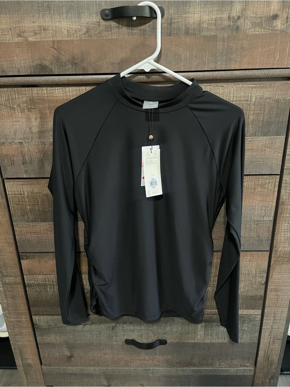 Calia Black Long-sleeve Swim Athletic Shirt NWT